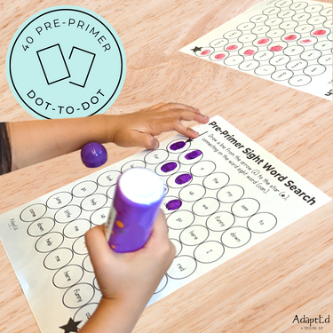 Pre Primer Sight Words Dot to Dot Stamp It Maze - AdaptEd4SpecialEd